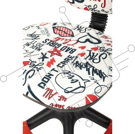 Кресло детское Бюрократ CH-204-F мультиколор красные губы крестов. пластик подст.для ног