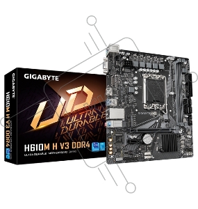 Материнская плата Gigabyte H610M H V3 DDR4 Soc-1700 Intel H610 2xDDR4 mATX AC`97 8ch(7.1) GbLAN+VGA+HDMI