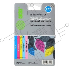 Картридж струйный Cactus CS-C8771/2/3/4/5 №177 многоцветный (11.4 мл.) для HP PS 2113/3313/8253/8200