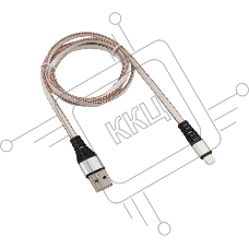 Кабель Rexant USB-Lightning 2.4 A, 1 м, белая нейлоновая оплетка