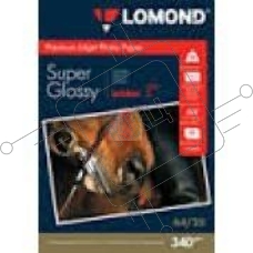 Фотобумага ПРЕМИУМ для стр.печати LOMOND А4, 340 г/м2 односторонняя Bright Super Glossy(20л)