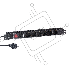 Блок розеток горизонтальный ExeGate ServerPro PDU-19H608 Al-6S-EU2-SW-SPD1, 19