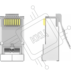 Коннектор Vention RJ45 (8p8c), FTP, cat. 6A, под витую пару, экранированный (10шт.)