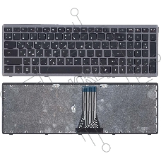 Клавиатура для ноутбука Lenovo G505s Z510 S510 черная c серебристой рамкой