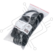 Кабель питания Cablexpert Россия PC-S22-C19-2.5-3M, Schuko-C19, 3x2.5мм2, 16A, с заземлением, медь, 3м, черный, пакет