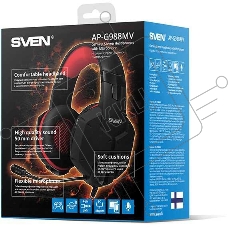 Игровые стереонаушники с микрофоном SVEN AP-G988MV, черный-красный Игровые стереонаушники с микрофоном SVEN AP-G988MV, черный-красный