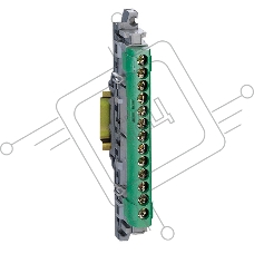 Legrand 004834 Клеммная колодка IP 2X - земля - зеленая - 1 x 6-25 мм- 12 x 1,5-16 мм- длина 113 мм