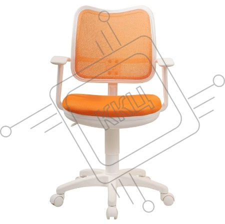 Кресло Бюрократ CH-W797/OR/TW-96-1 спинка сетка оранжевый сиденье оранжевый TW-96-1 колеса белый/оранжевый (пластик белый)