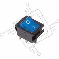 Выключатель клавишный 250V 16А (4с) ON-OFF синий  с подсветкой  REXANT