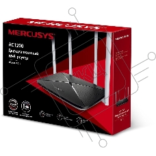 Беспроводный маршрутизатор Mercusys AC12, Dual Band, (867Мбит/с на 5 ГГц + 300Мбит/с на 2,4 ГГц)  4 порта 100 Мбит/с, 4 фиксированных антенны