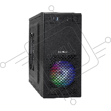 Компьютерный корпус Minitower ExeGate mEVO-7807 (mATX, без БП, 1*USB+1*USB3.0, черный 1x12см с RGB подсветкой)