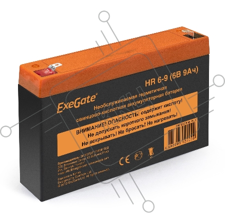 Батарея ExeGate HR 6-9 (6V 9Ah 634W, клеммы F1)
