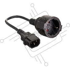 Кабель-переходник (UPS->розетка) ExeGate Power EC-30P (C14->Евророзетка) VDE-250V-3*0.75-CU, 0.15м Кабель-переходник (UPS->розетка) ExeGate Power EC-30P (C14->Евророзетка) VDE-250V-3*0.75-CU, 0.15м