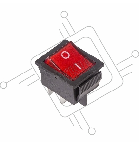 Выключатель клавишный 250V 16А (4с) ON-OFF красный  с подсветкой  REXANT
