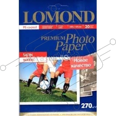 Фотобумага Lomond атласная тепло-белая, микропористая для струйной печати, A6, 270 г/м2, 20 листов.