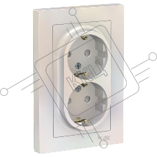 Розетка 2-м СП AtlasDesign 16А IP20 с заземл. защ. шторки в сборе жемчуж. SchE ATN000426