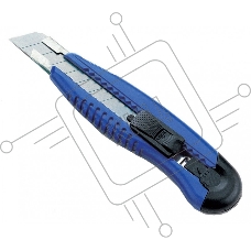 Нож канцелярский Kw-Trio 3713blue шир.лез.18мм усиленный 2 сменных лезвия металл синий блистер