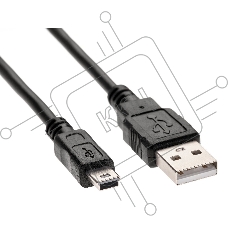 Кабель USB 2.0 A-->mini-B 5P (1м) черный TELECOM/VCOM <TC6911BK-1.0M>