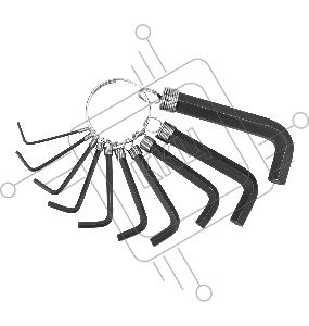 Набор ключей имбусовых HEX, 1,5–10 мм, 10 шт., оксидированные, на кольце// Sparta