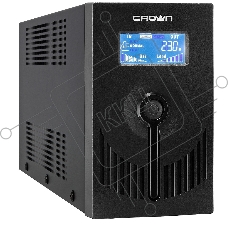 Источник бесперебойного питания CROWN Line Intractive CMU-SP650EURO LCD USB 650VA\360W, корпус металл, 1x12V/7AH, розетки 2*EURO+3*IEC, трансформатор AVR 140-290V, LCD-дисплей, съёмный кабель 1.2 м, порт RJ11/45, порт USB, защита: от перегрузки, от КЗ, от