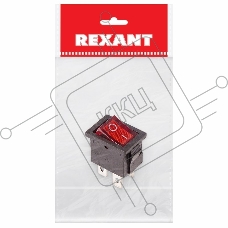 Выключатель клавишный 250V 6А (4с) ON-OFF красный  с подсветкой  Mini  (RWB-207, SC-768)  REXANT Индивидуальная упаковка 1 шт