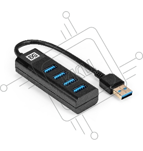 USB-Хаб (концентратор) 4-в-1 ExeGate DUB-4TP (кабель-адаптер USB3.0 --> 4xUSB3.0, Plug&Play, черный)
