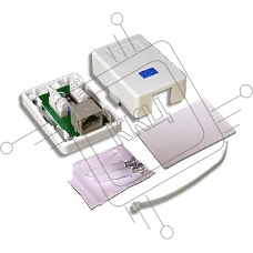 Розетка TWT (TWT-SM1-45-WH) настенная 1 порт RJ-45 категории 5е. UTP. белая