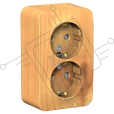 Розетка 2-м ОП Blanca 16А IP20 250 В с заземл. защ. шторки с изолир. пластиной ясень SchE BLNRA011215