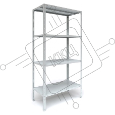 Металлические стеллажи Стеллаж MS 185/100х30/4 (Размеры внешние (ВхШхГ) 1850х1000х300 мм, 4 полки, с единой стойкой)