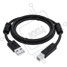 Кабель GCR PROF 2.0m USB 2.0, AM/BM, черный, ферритовые кольца, 28/24 AWG, экран, армированный, морозостойкий, GCR-52423 Кабель GCR PROF 2.0m USB 2.0, AM/BM, черный, ферритовые кольца, 28/24 AWG, экран, армированный, морозостойкий, GCR-52423