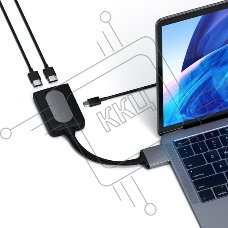 Адаптер Satechi Type-C Dual HDMI Adapter для MacBook с двумя портами USB-C (2019/2018 MacBook Pro, 2018 MacBook Air, 2018 Mac Mini). Порты 2 x HDMI 4K 60Hz, 1 x USB-C PD. Цвет серый космос.