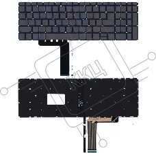 Клавиатура для ноутбука Lenovo IdeaPad L340-15 серая с голубой подсветкой