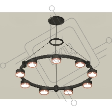 Светильник Ambrella light XR92051803/9 SBK/PPG черный песок/золото розовое полированное GX53 (A9205, C9242, N8126)