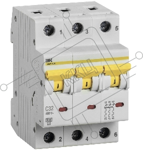Выключатель автоматический трехполюсный ВА47-60M 3Р 32А 6кА С | MVA31-3-032-C | IEK