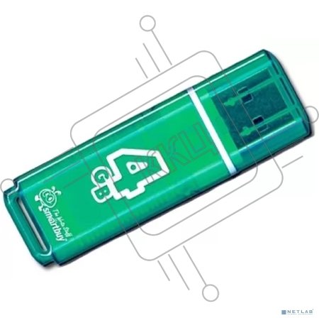 Внешний накопитель 4Gb USB Drive <USB2.0> Smartbuy Glossy series Green (SB4GBGS-G)