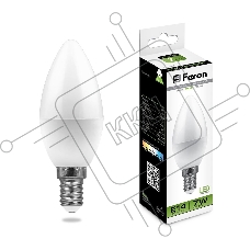 Лампа светодиодная LB-97 (7W) 230V E14 4000K свеча | 25476 | FERON