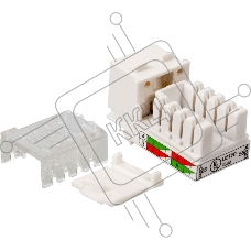 Модуль Keystone, RJ45, кат.5E, UTP, 90 градусов, узкий, со шторкой, белый