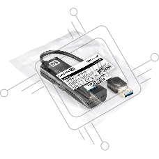 Хаб USB (концентратор) 4-в-1 ExeGate DUB-4TP (кабель-адаптер USB3.0 --> 4xUSB3.0, Plug&Play, черный)