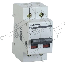 Выключатель нагрузки Iek MNV15-2-063 (мини-рубильник) ВН-32 2Р 63А GENERICA