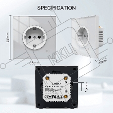 Розетка Moes Zigbee Smart Wall Socket белый модели ZK-EU