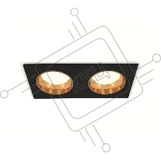 Комплект встраиваемого светильника Ambrella light XC6526004 SBK/PYG черный песок/золото желтое полированное MR16 GU5.3 (C6526, N6113)