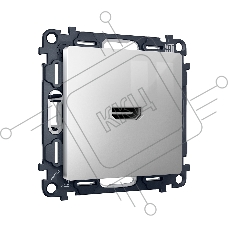 Комплект механизма розетки HDMI 2.0 ALFA Серебро глянец 40V/500mA 2.0GHz 5-18Gbit/s QUANT (AP4140, VM222) MA414010