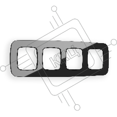 Рамка OMEGA Radian (Черный Стекло закаленное натуральное) 4-ая OF350804