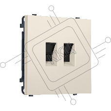 Комплект механизма компьютерной двойной розетки SIGMA Бежевый матовый RJ-45 (8P8C) CAT6 с/ш QUANT PRO (SP3321, PR189)