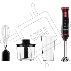 Блендер АКСИНЬЯ КС-307В черный с красным: 1000Вт, нож из нерж. стали,2 скорости,