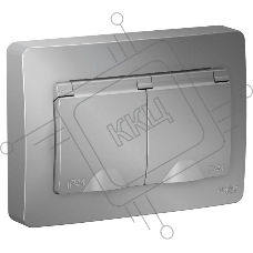 Розетка двойная с заземл.со шторк.,с крышками,16А,250В, АЛЮМИНИЙ С/У IP44 Розетка двойная с заземл.со шторк.,с крышками,16А,250В, АЛЮМИНИЙ С/У IP44