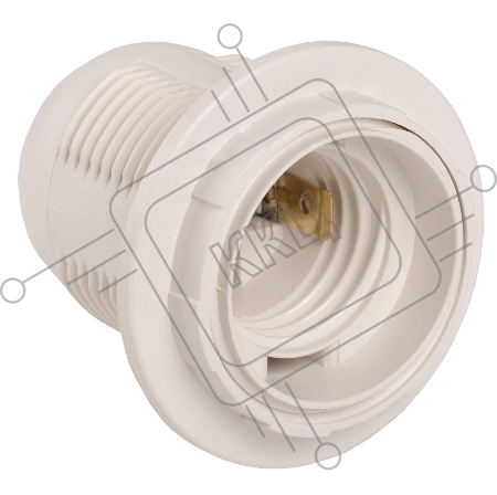 Патрон пластик с кольцом, Е27, белый, стикер на изделии, Iek EPP11-04-01-K01 Ппл27-04-К12