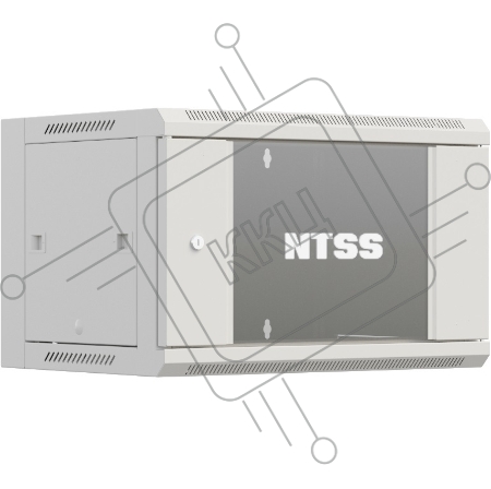 Шкаф коммутационный NTSS Премиум (NTSS-W15U6060GS) настенный 15U 600x600мм пер.дв.стекл 60кг серый IP20 сталь