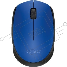 Мышь беспроводная Logitech M171 синий, 1000 dpi, радиоканал, USB, кнопки - 3