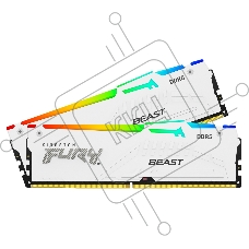 Оперативная память Kingston Fury Beast, DDR5, 64GB (2x32GB), 5600MHz, CL40, DIMM, с радиатором, RGB, белый